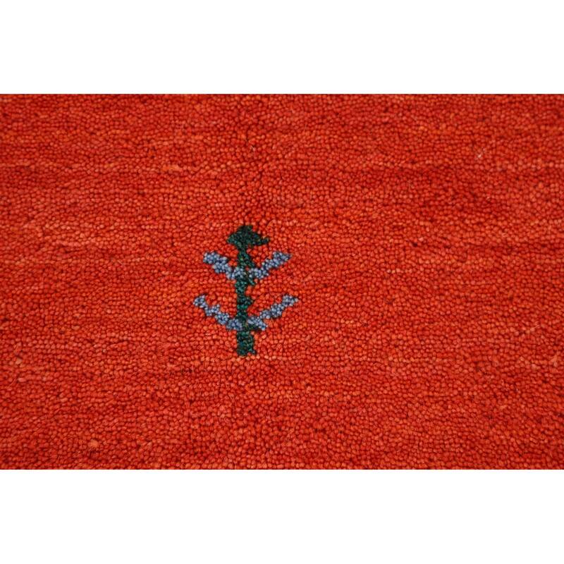 Salmon Tribal Gabbeh Oriental Area Rug Handmade Wool Carpet - 3'10"x 5'10"