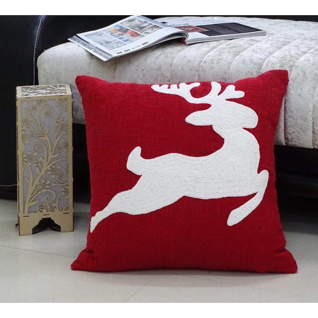 Reindeer 20" x 20" Christmas Throw Pillow with Insert