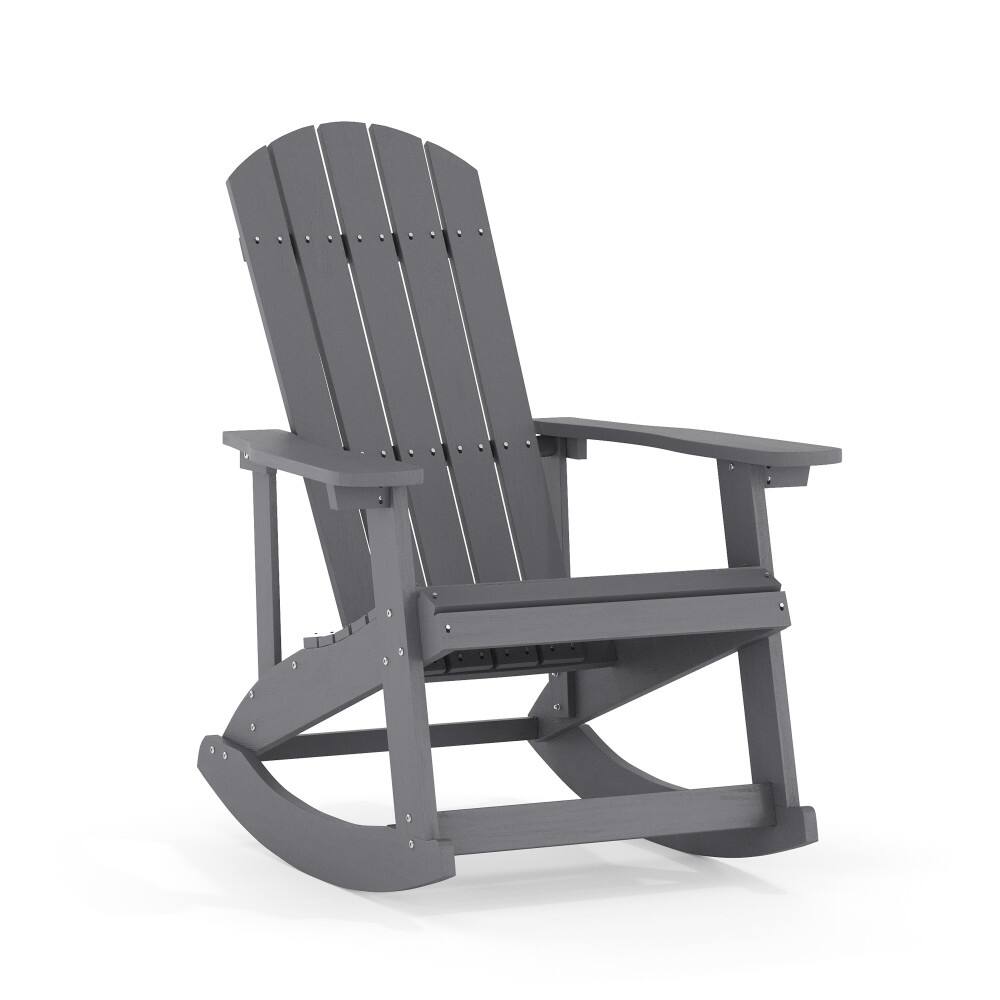 All Weather Polyresin Wood Rocking Adirondack Chair