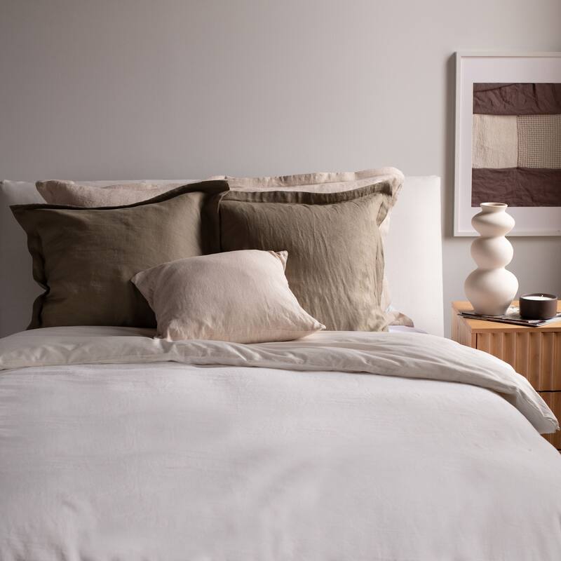 French Linen Pillow with Removable Sham by BOKSER HOME