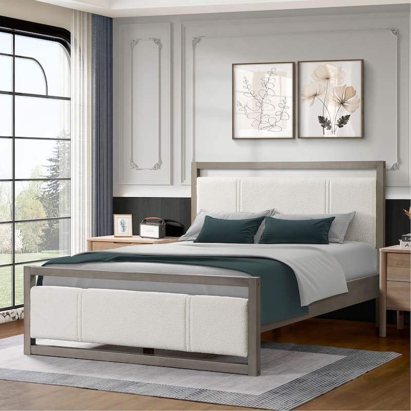 Luxurious Wood Bed with Soft Headboard for Ultimate Comfort