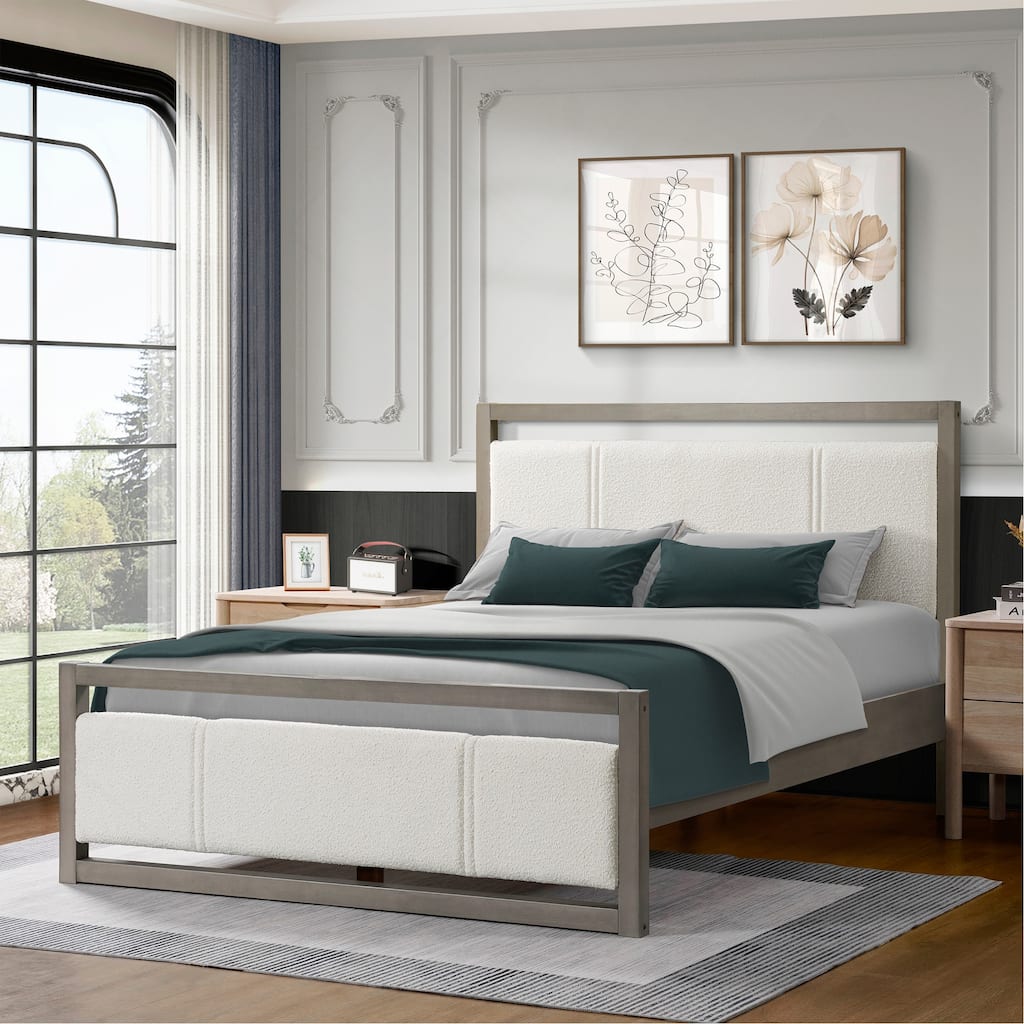 Wood Bed with Plush Headboard for Supreme Relaxation