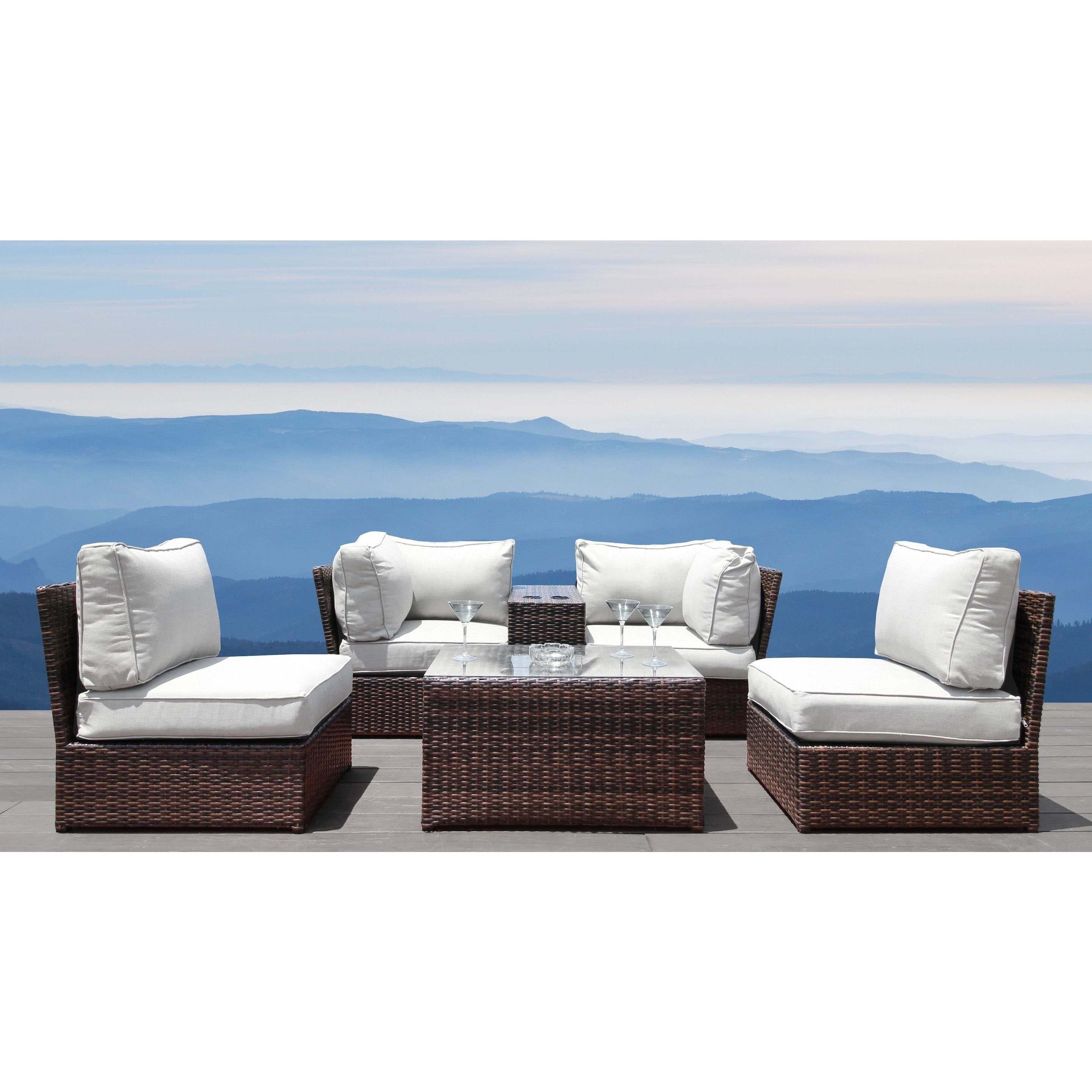 LSI 6 Piece Cup Table Sectional Set Outdoor Furniture Patio Sofa Set Bed Bath Beyond 17036734