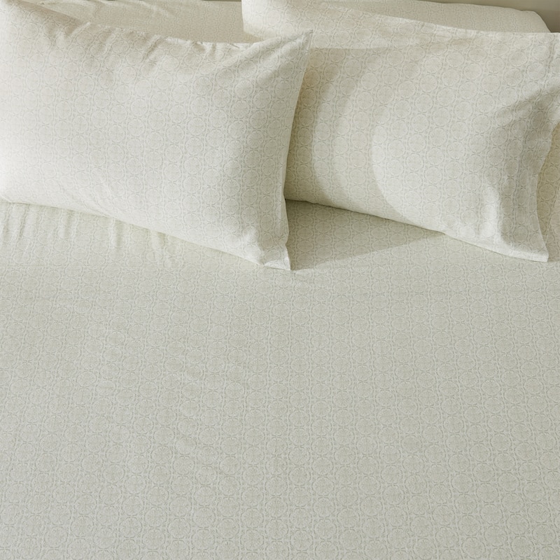 Patina Vie Maison 100% Turkish Cotton Flannel Vintage-Inspired Floral Sheet Set