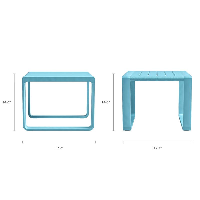 Ricki Modern Conversation 5 Piece Set - Durable Plastic and Weather Proof -Tiffany Blue