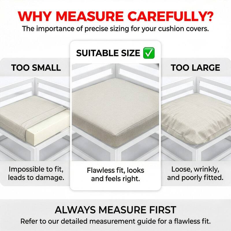 FINCATI 28" × 28" Outdoor Cushion Cover, Sofa Cushion Replacement Slipcover, Patio Seat Cover 28 Inches (COVER ONLY!)