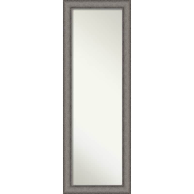 Burnished Concrete Non-Beveled Wood Framed Full-Length On the Door Mirror - Burnished Concrete - Glass Size 14x48