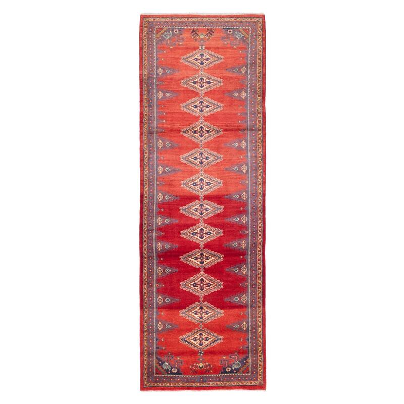 ECARPETGALLERY Hand-knotted Anadol Red Wool Rug - 3'8 x 11'6