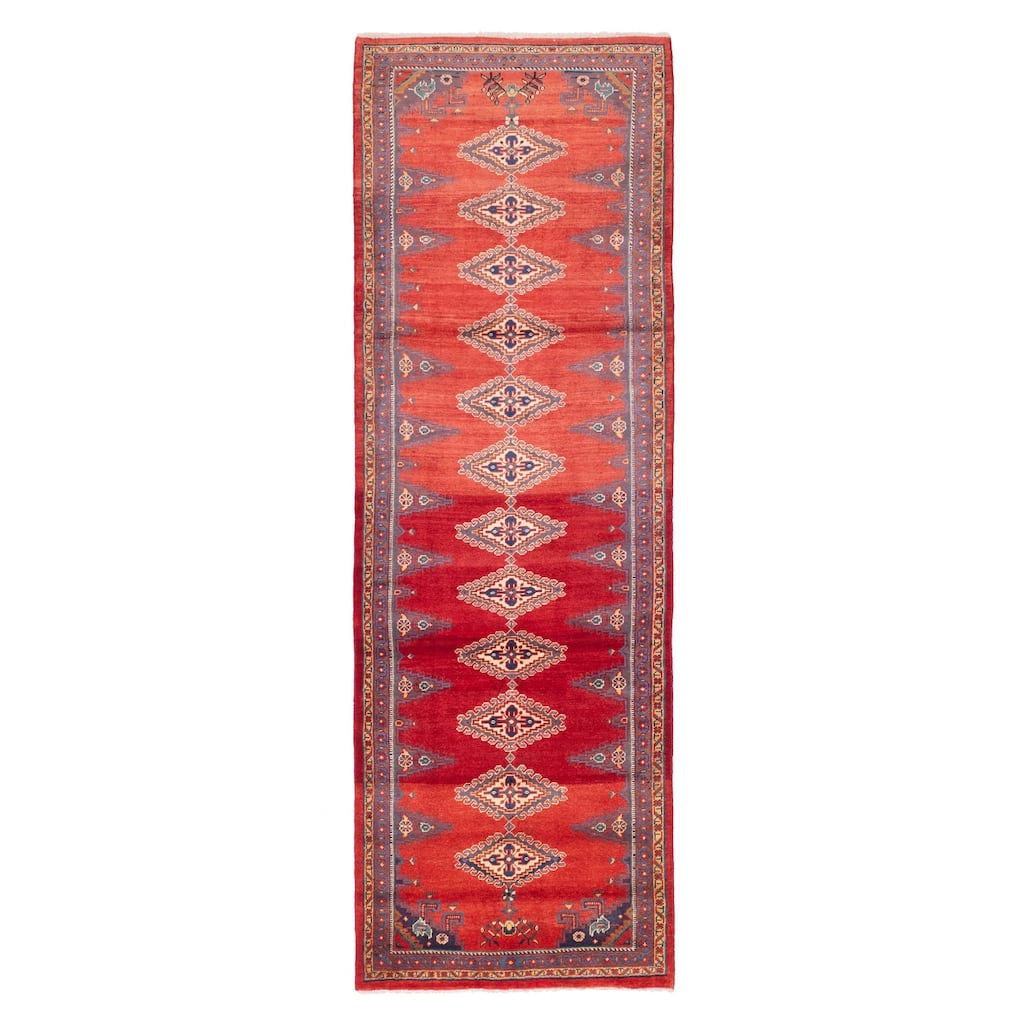 ECARPETGALLERY Hand-knotted Anadol Red Wool Rug - 3'8 x 11'6