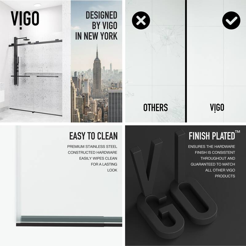 VIGO Houston Frameless Sliding Door