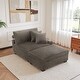 preview thumbnail 20 of 116, Modular Armchair and Ottoman Set with Adjustable Headrest, Flannel Upholstery