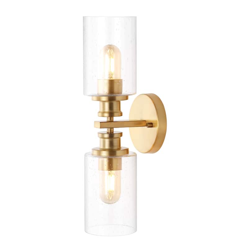 JONATHAN Y Lighting JYL7577 Jules Edison 2 Light 17" Tall LED Bathroom - Brass Gold