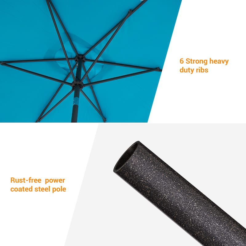BONOSUKI Patio Rectangular Market Umbrella with Tilt and Crank