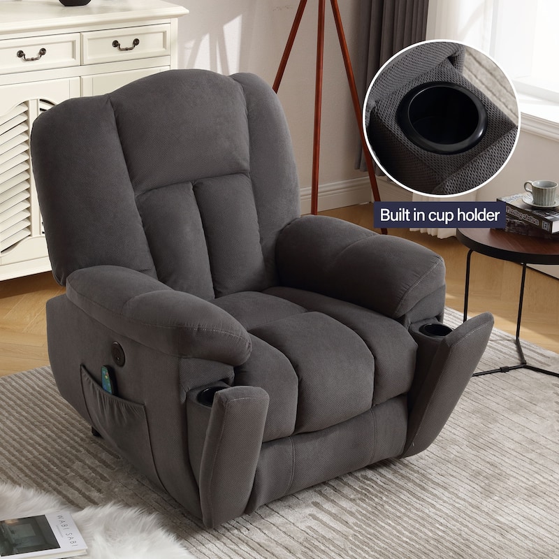 Power Lift Recliner Chair with Heat and Massage - Grey