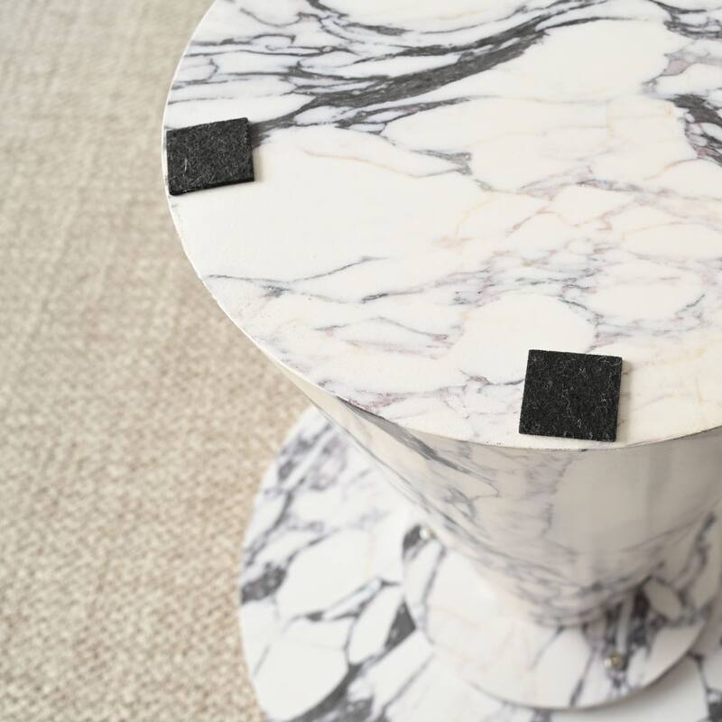 24 Inch Round Black Pedestal End Table