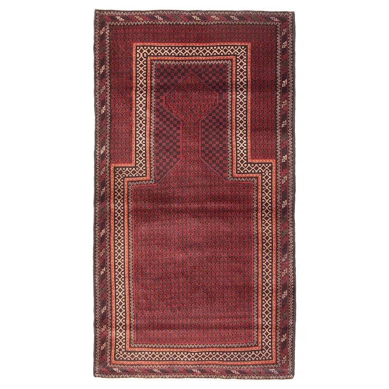 Teimani Burgundy Rug 2'11" x 5'5" - 2'11 x 5'5 - Burgundy - 2'11 x 5'5