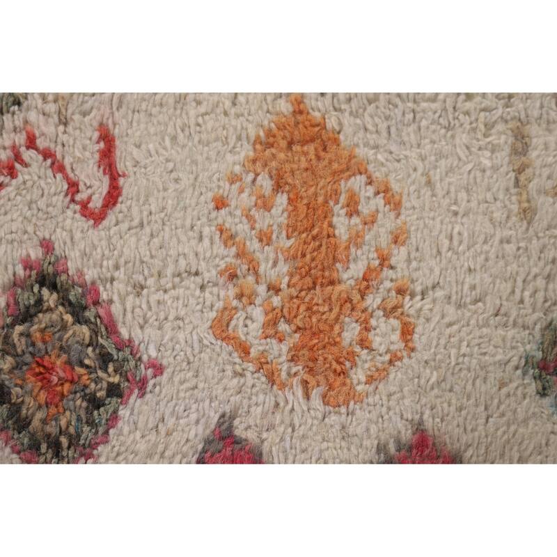 Tribal Moroccan Oriental Area Rug Hand-Knotted Wool Carpet - 5'0" x 8'7"