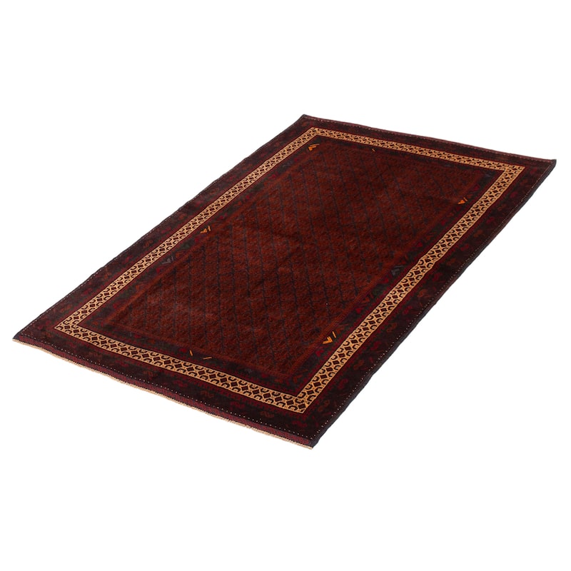 Teimani Burgundy Rug 4'1" x 6'5" - 4'1 x 6'5