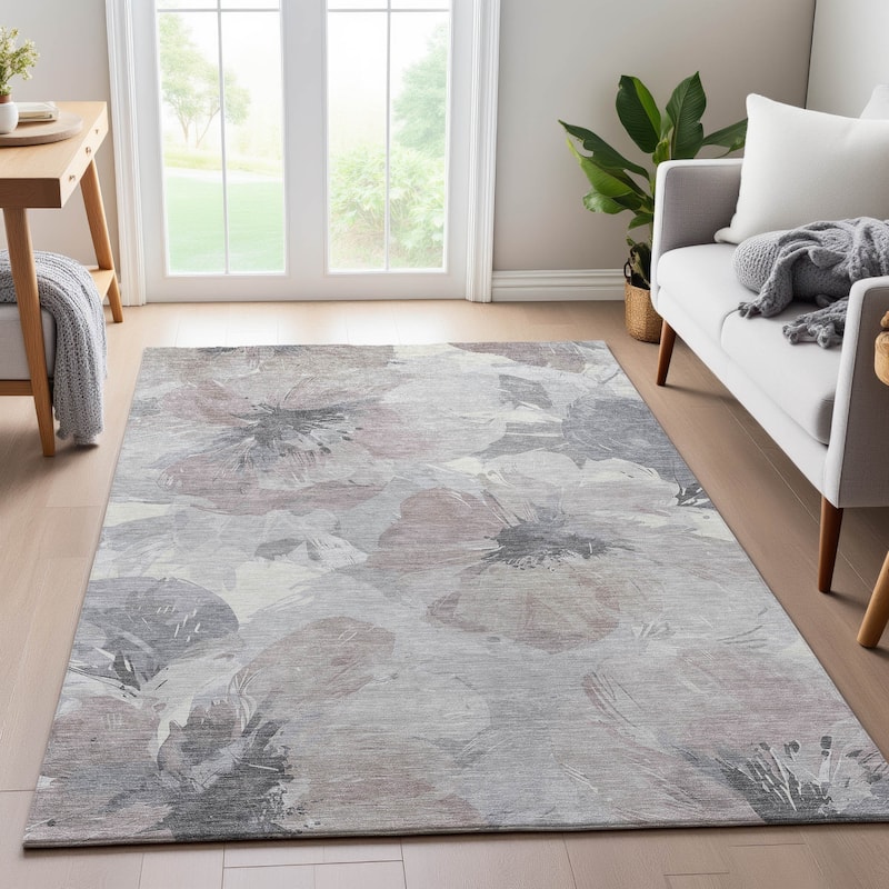 Premium Washable Super Soft Contemporary Floral Mayfield Rug