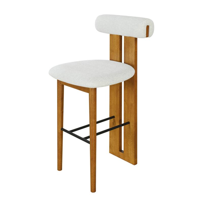 Roomfitters Renee Indoor Wooden Barstools with Cloud-Top Backrest, Set of 2 - Set of 2