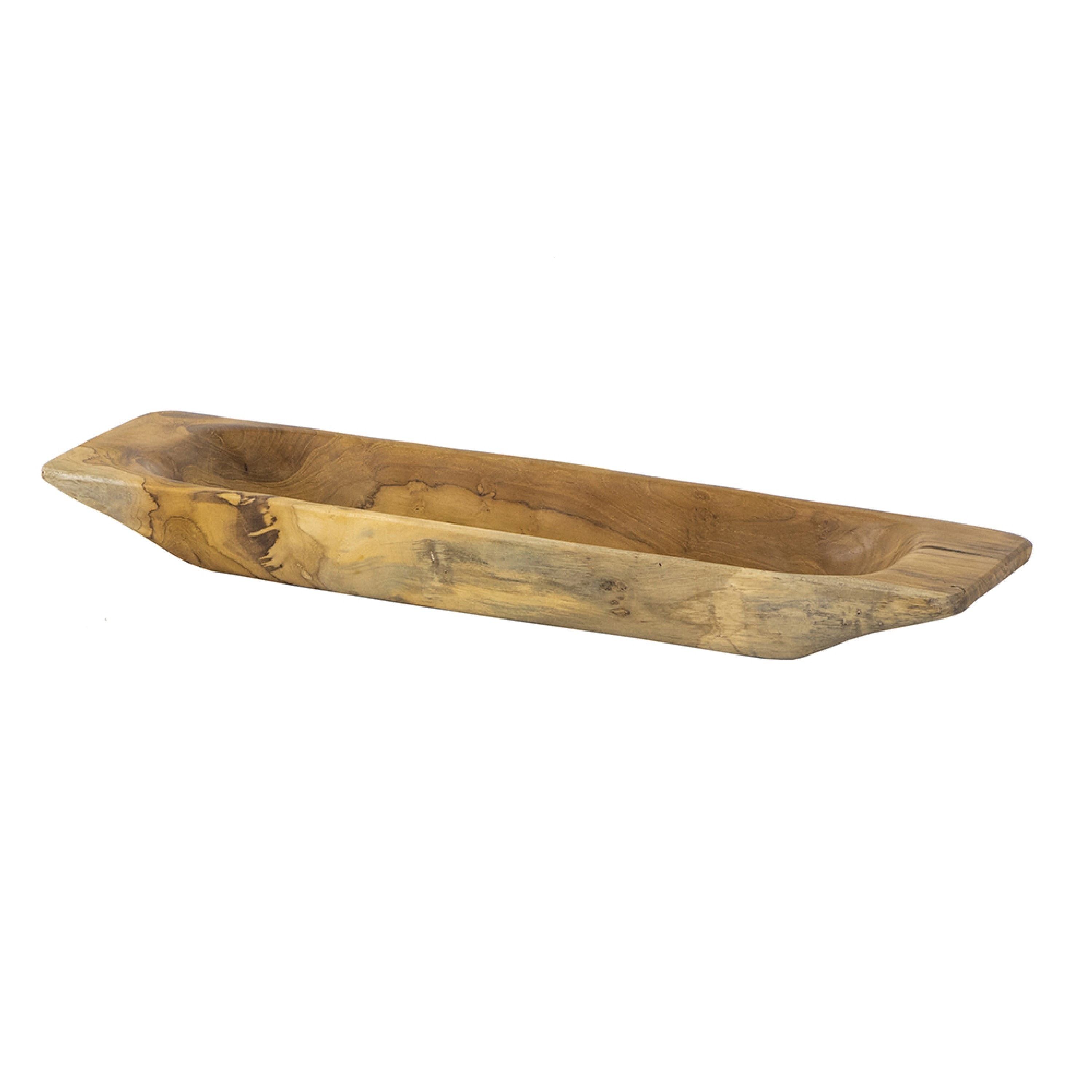 Mepo Display Serving Accent Tray, 19 Inch Natural Brown Teak Wood