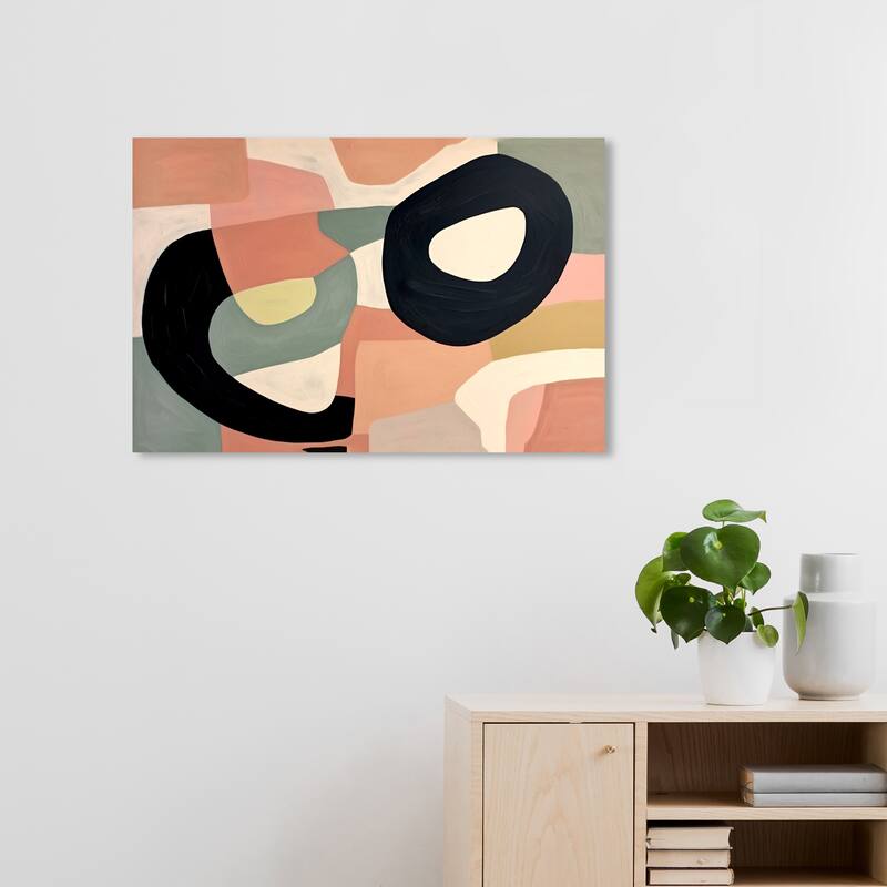 Wynwood Studio Canvas Abstract The Harlequin s Eyeglasses Pink and Light Pink Modern & Contemporary Wall Art Canvas Print - 30 x 20