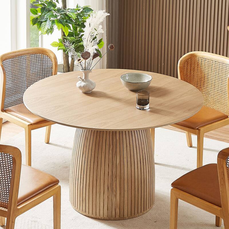 47.24" Modern Wood Round Dining Table