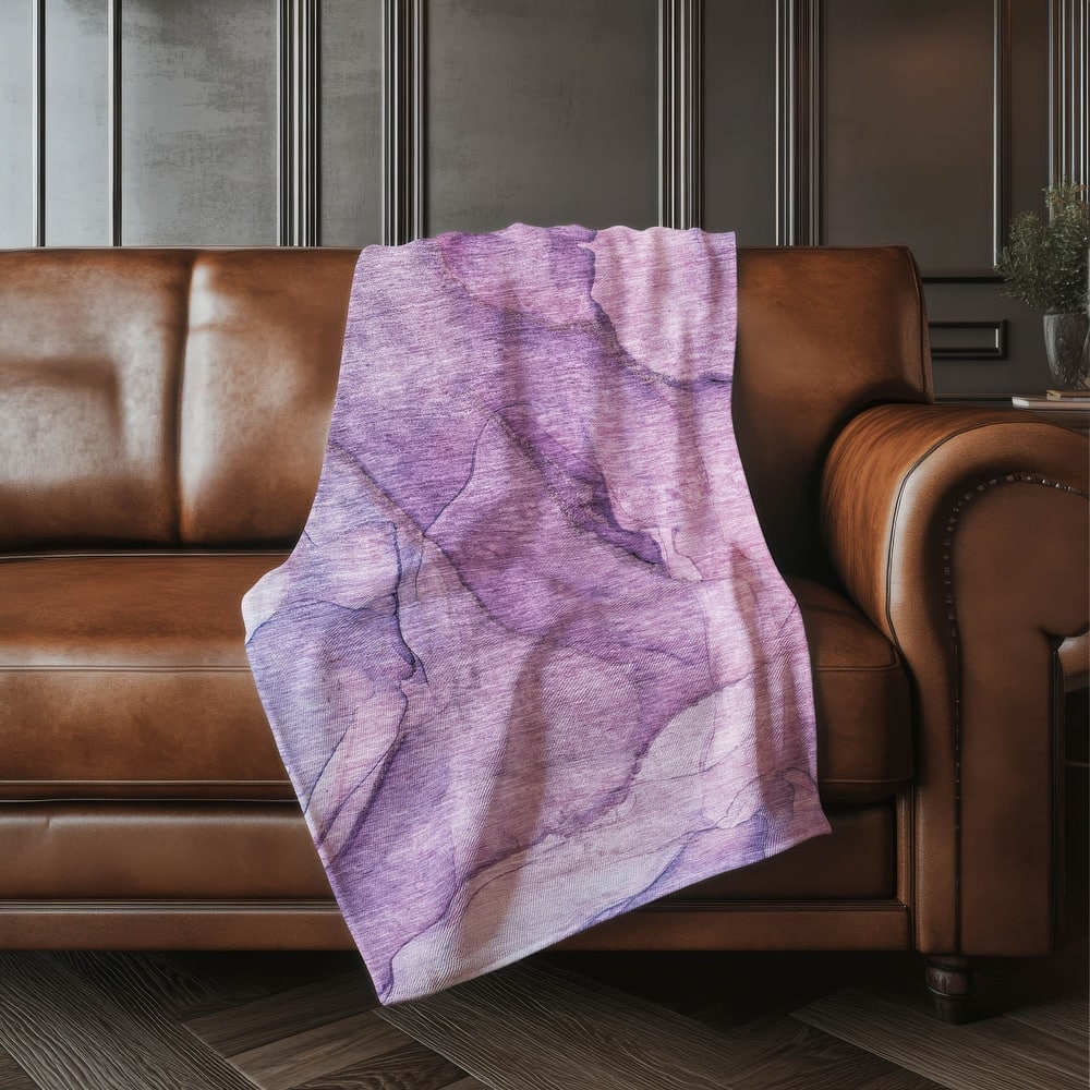 Premium Machine Washable Abstract Modern Sherpa Throw Blanket