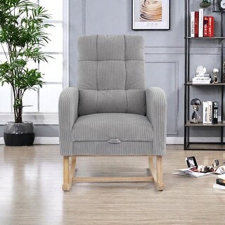 Nursery Rocking Chair with Wood Legs & Side Pocket - Bed Bath & Beyond ...