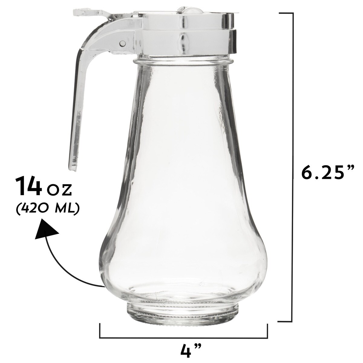 thumbnail image 2 of 2 Pack Retro Glass Syrup Dispensers, 6-Ounce Each – Perfect For Pancake Breakfasts, Diner-Style Pouring 2 of 12