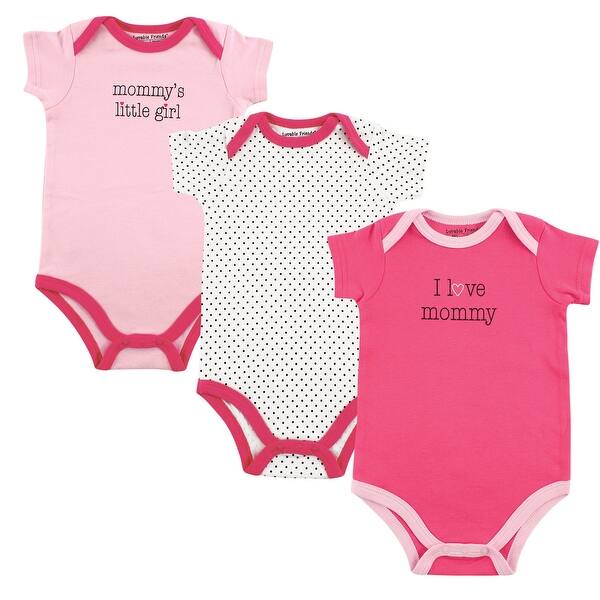 slide 1 of 1, Luvable Friends Baby Girl Cotton Bodysuits 3pk, Girl Mommy 0-3 Months - Girl Mommy