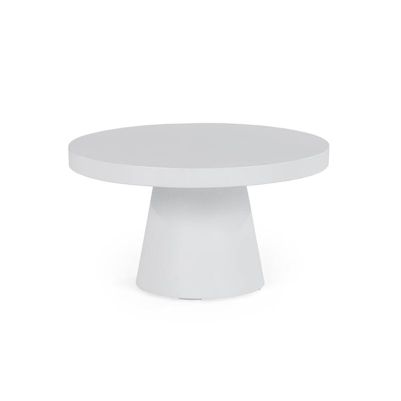 Modrest Desoto Modern White Concrete Round Coffee Table