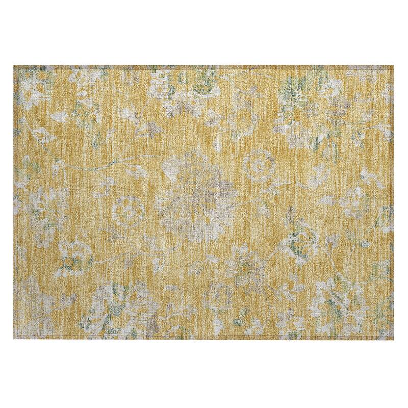 Machine Washable Indoor/ Outdoor Chantille Modern Floral Rug