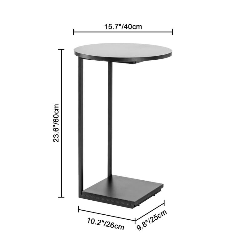 C Table End Table, Couch Table That Slide Under, Sofa Side Table in Living Room, White