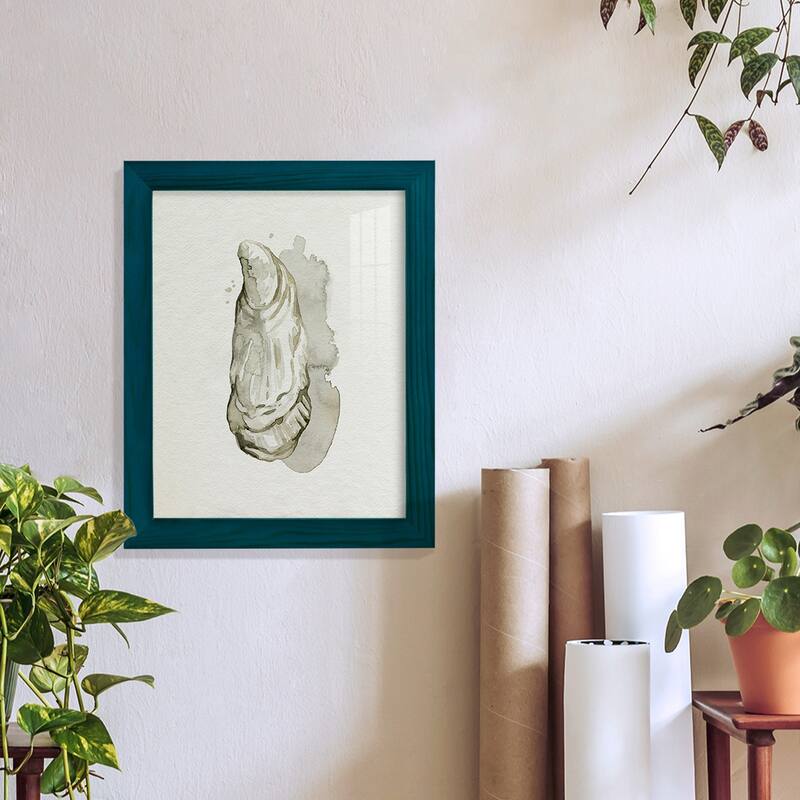 Oysters on the Bay I -Framed Print w/glass-Cherry Red