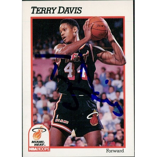 Shop Signed Davis Terry Miami Heat 1991 Nba Hoops Basketball Card