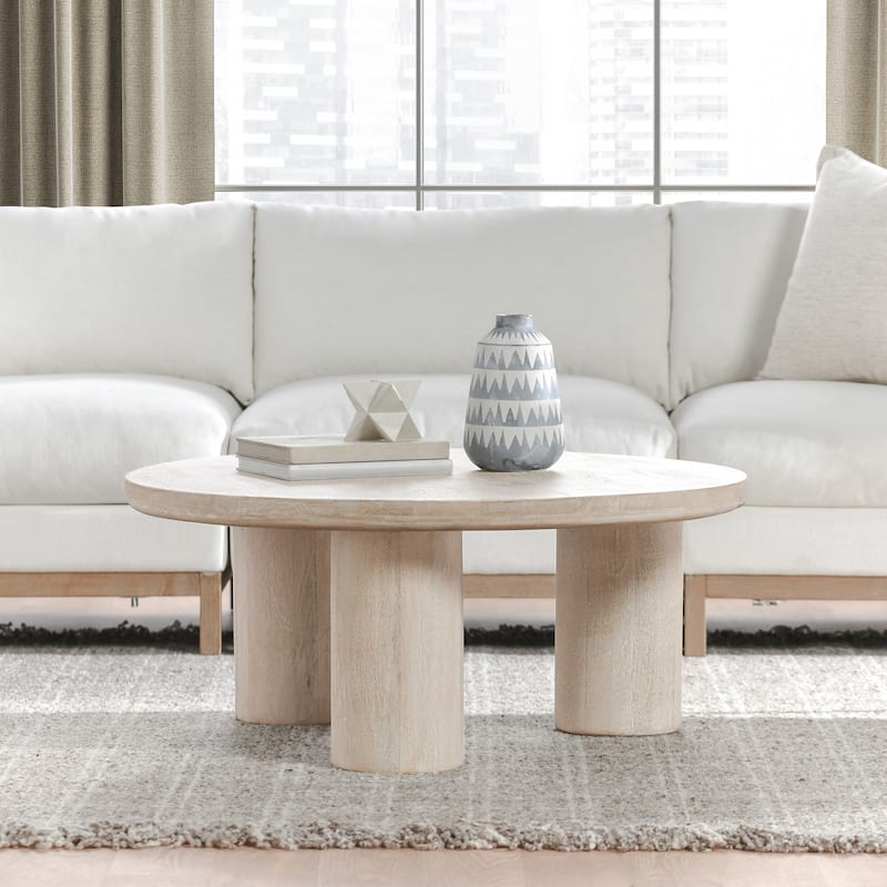 Beau Round Coffee Table by Kosas Home - Sand Brown