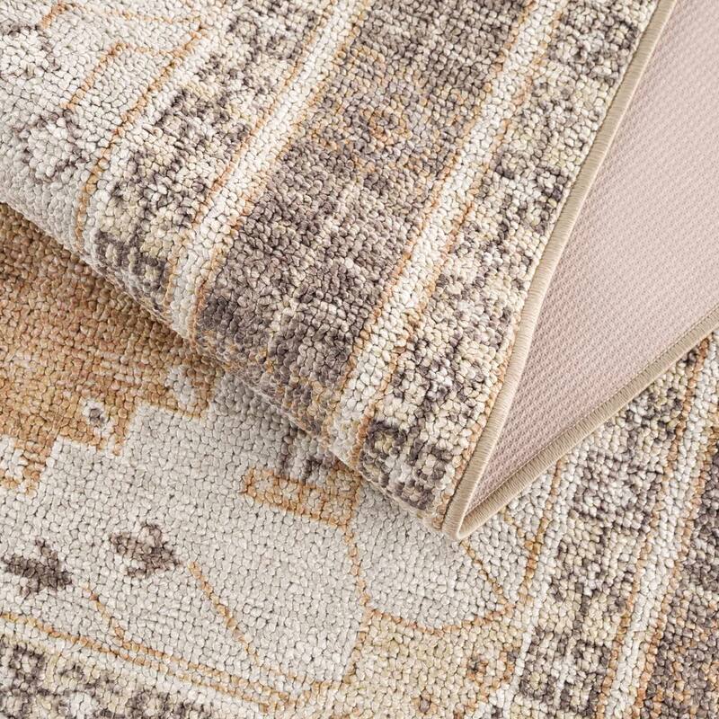 Reseca Oriental Traditional Vintage Distressed Machine Washable Area Rug
