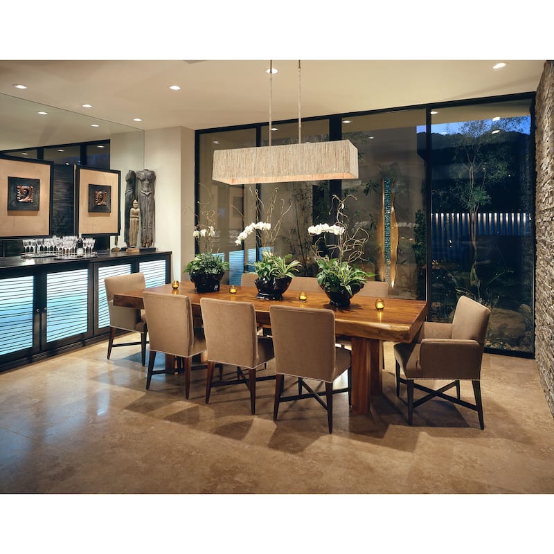 Abaca Rope Chandelier in Satin Brass