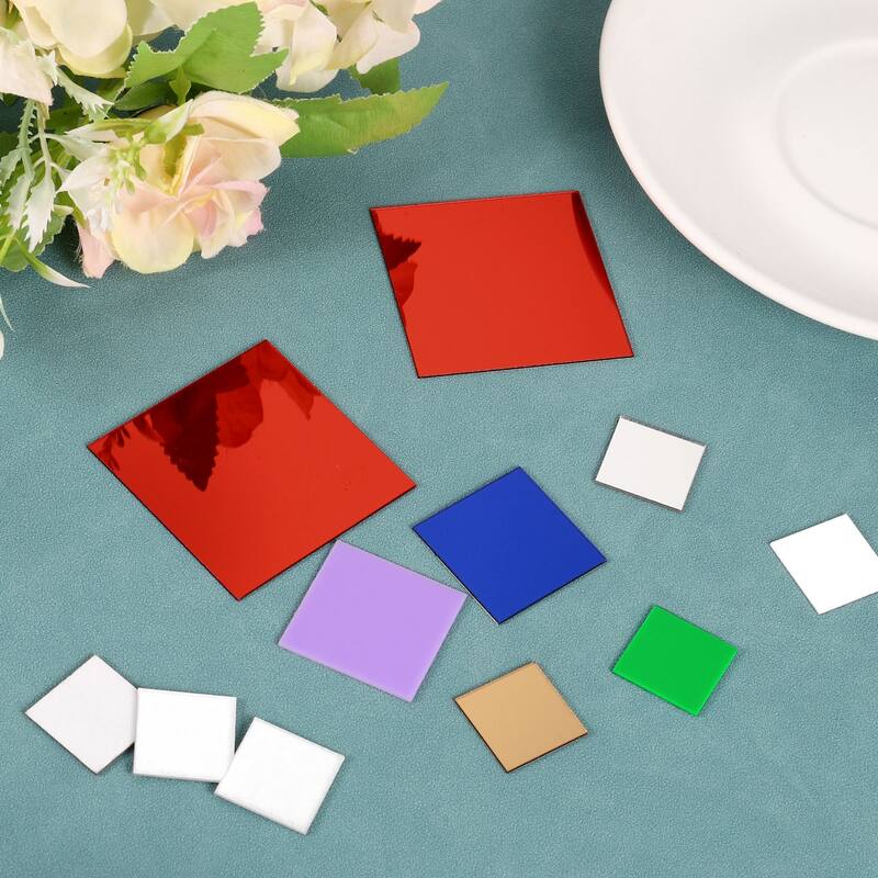 72Pcs Mosaic Mirror Tiles, Self-Adhesive Glass Stickers