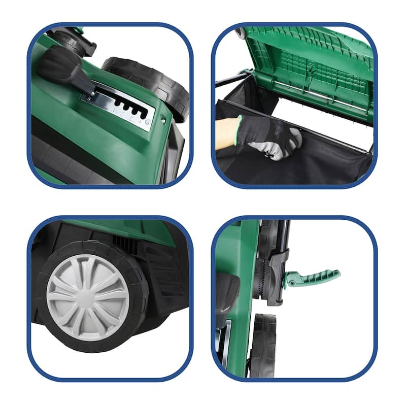 2-in-1 16 Inch Garden Scarifier,15 Amp Electric Lawn Dethatcher