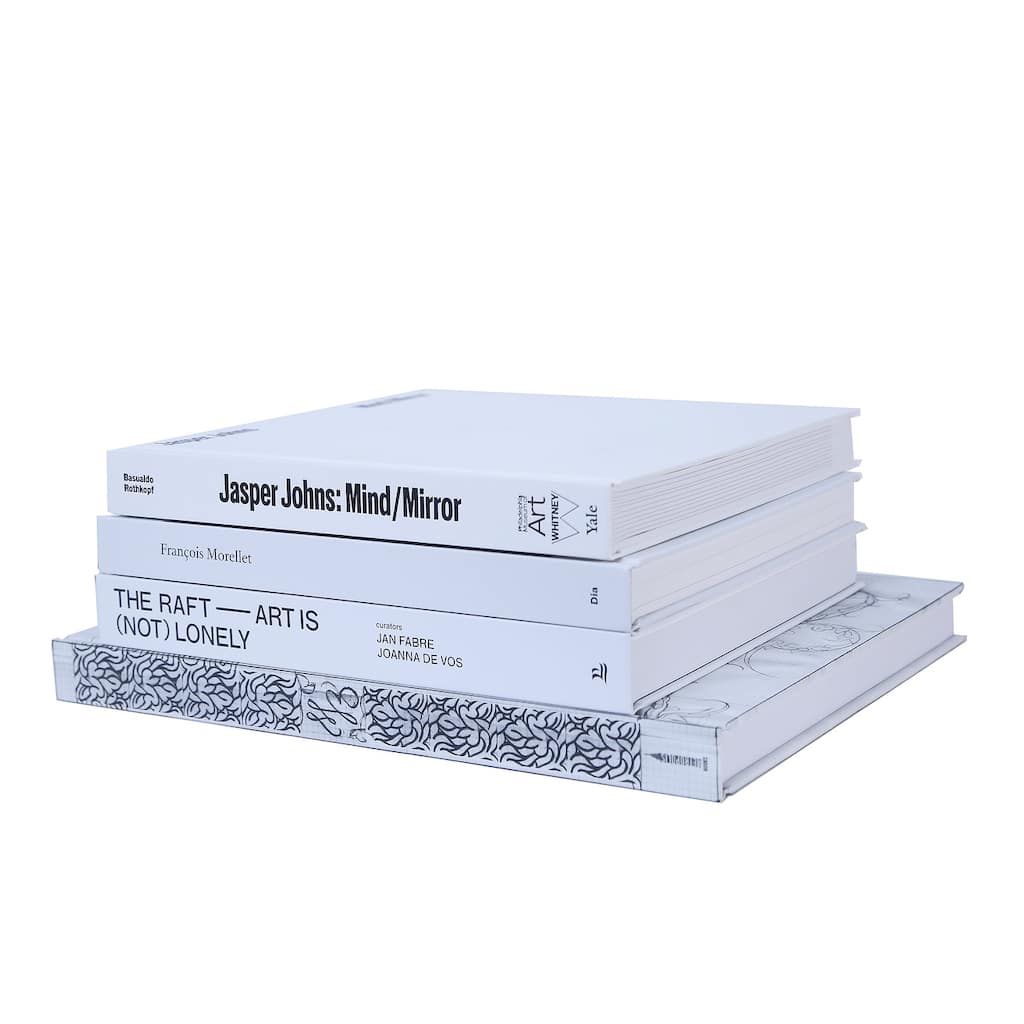 Books White Decorative Accessories: White & Black ColorStak