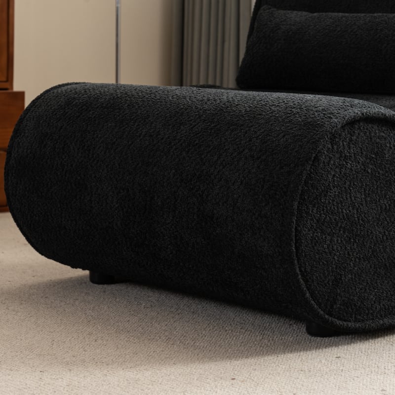 Soft Pellet Velvet Recliner - Comfortable Lounge Chair with Waist Pack Padding, Modern Design