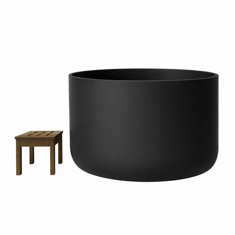 Modern Round Deep White Solid Surface Soaking Tub