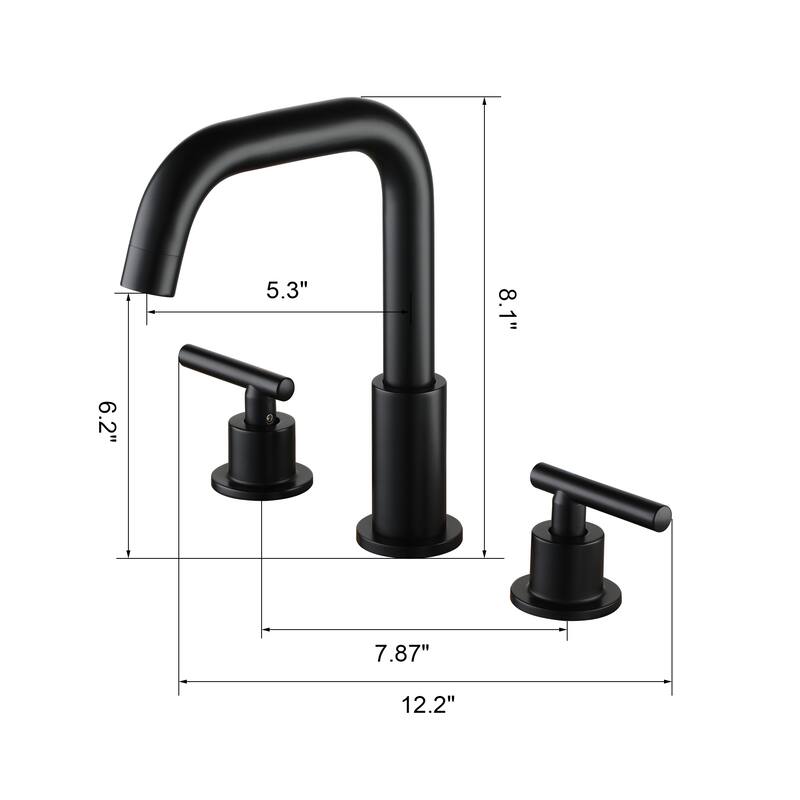 CASAINC 8 in. Widespread 2-Handle Bathroom Faucet with Valve