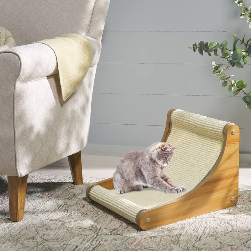 SAFAVIEH Home Natural/Ivory 13"W x 15''L x 18"H Sisal Cat Scratch Lounger - 13"W x 15''L x 18"H