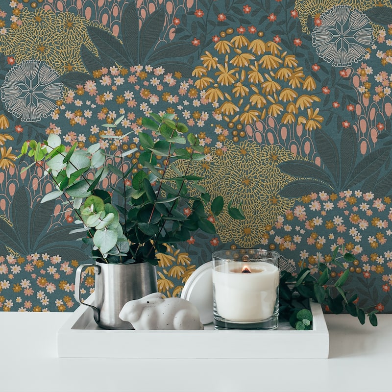 Galerie Wallcoverings Fusion Collection Forest Bloom Motif Non-woven Matte Wallpaper Roll