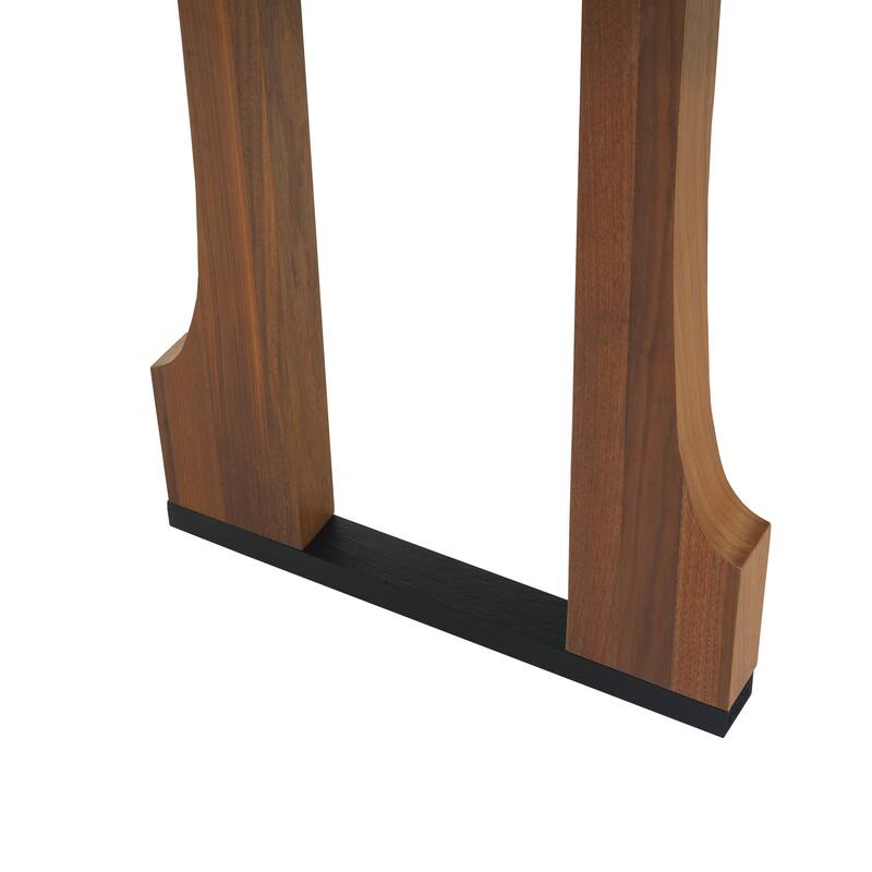 Roomfitters 63" Rectangular Dining Table with Solid Wood Top and Sturdy Double Pedestal Base, Modern Kitchen Table