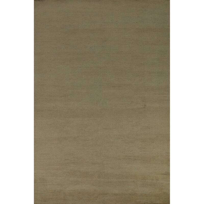 Sage Green Gabbeh Modern Area Rug Handmade Wool Carpet - 6'3" x 9'9"
