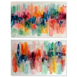 Coral Coastal Energy Bathroom Art Set of 2 Wrapped Canvas Print by Art ...
